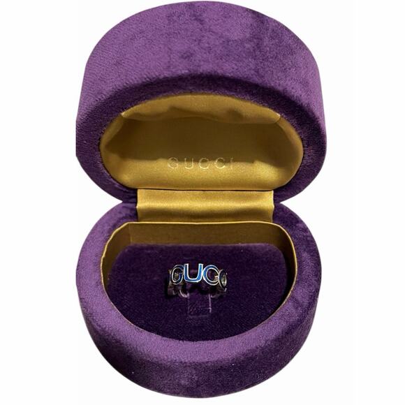 Gucci Jewelry - Gucci GG Sterling Silver Blue Enamel Ring / 925 Sterling / Size 7 / NWOT